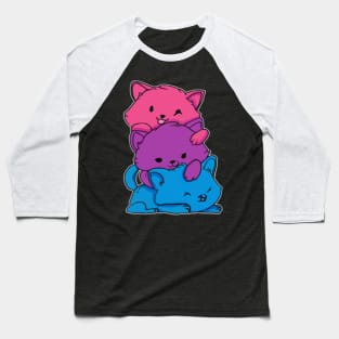 bisexual lgbt cat pride flag kawaii Baseball T-Shirt